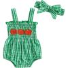 imageKuriozud 4th of July Outfits Baby Girl USA Romper Fourth of July Onesie Independence Day Bodysuit Memorial Day ClothesHalloween Green Pumpkin