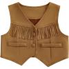 imageKuriozud Western Baby Boy Girl Clothes Toddler Fringe Vest Hippie Boho Western Cowgirl Cowboy Style Jacket Vintage ClothesWestern Vest Khaki
