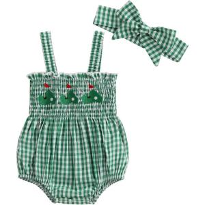 imageKuriozud 4th of July Outfits Baby Girl USA Romper Fourth of July Onesie Independence Day Bodysuit Memorial Day ClothesGreen Golf
