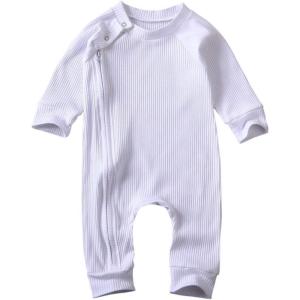 imageKuriozud Unisex Baby Boy Girl Zipper Romper Jumpsuit One Piece OutfitsA White