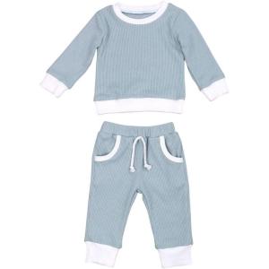 imageKuriozud Unisex Baby Boy Girl Zipper Romper Jumpsuit One Piece OutfitsLight Blue