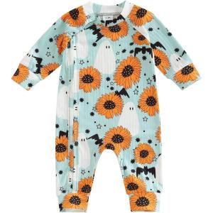 imageKuriozud Unisex Baby Boy Girl Zipper Romper Jumpsuit One Piece OutfitsSunflower  Ghost