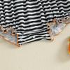 imageKuriozud Newborn Baby Girl Halloween Outfit Smocked Bubble Romper Short Sleeve Jumpsuit Cute Infant Girl Fall ClothesGhost Black