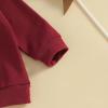 imageKuriozud Toddler Baby Boy Girl Football Outfit Pullover Sweatshirt Long Sleeve Crewneck Shirt Top Fall Winter ClothesA Wine Red
