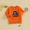 imageKuriozud Toddler Baby Boy Girl Football Outfit Pullover Sweatshirt Long Sleeve Crewneck Shirt Top Fall Winter ClothesDog Orange
