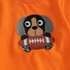 imageKuriozud Toddler Baby Boy Girl Football Outfit Pullover Sweatshirt Long Sleeve Crewneck Shirt Top Fall Winter ClothesDog Orange