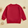 imageKuriozud Toddler Baby Boy Girl Football Outfit Pullover Sweatshirt Long Sleeve Crewneck Shirt Top Fall Winter ClothesDog Red