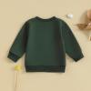 imageKuriozud Toddler Baby Boy Girl Football Outfit Pullover Sweatshirt Long Sleeve Crewneck Shirt Top Fall Winter ClothesE Green