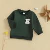 imageKuriozud Toddler Baby Boy Girl Football Outfit Pullover Sweatshirt Long Sleeve Crewneck Shirt Top Fall Winter ClothesE Green