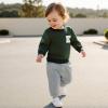 imageKuriozud Toddler Baby Boy Girl Football Outfit Pullover Sweatshirt Long Sleeve Crewneck Shirt Top Fall Winter ClothesE Green