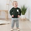 imageKuriozud Toddler Baby Boy Girl Football Outfit Pullover Sweatshirt Long Sleeve Crewneck Shirt Top Fall Winter ClothesE Green