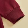 imageKuriozud Toddler Baby Boy Girl Football Outfit Pullover Sweatshirt Long Sleeve Crewneck Shirt Top Fall Winter ClothesElephant Wine Red