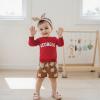 imageKuriozud Toddler Baby Boy Girl Football Outfit Pullover Sweatshirt Long Sleeve Crewneck Shirt Top Fall Winter ClothesGeorgia Red