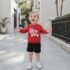 imageKuriozud Toddler Baby Boy Girl Football Outfit Pullover Sweatshirt Long Sleeve Crewneck Shirt Top Fall Winter ClothesGlory Glory Red