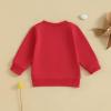 imageKuriozud Toddler Baby Boy Girl Football Outfit Pullover Sweatshirt Long Sleeve Crewneck Shirt Top Fall Winter ClothesK Red
