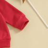imageKuriozud Toddler Baby Boy Girl Football Outfit Pullover Sweatshirt Long Sleeve Crewneck Shirt Top Fall Winter ClothesK Red
