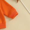 imageKuriozud Toddler Baby Boy Girl Football Outfit Pullover Sweatshirt Long Sleeve Crewneck Shirt Top Fall Winter ClothesT Orange