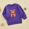 imageKuriozud Toddler Baby Boy Girl Football Outfit Pullover Sweatshirt Long Sleeve Crewneck Shirt Top Fall Winter ClothesTiger Purple