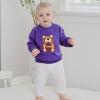 imageKuriozud Toddler Baby Boy Girl Football Outfit Pullover Sweatshirt Long Sleeve Crewneck Shirt Top Fall Winter ClothesTiger Purple