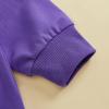 imageKuriozud Toddler Baby Boy Girl Football Outfit Pullover Sweatshirt Long Sleeve Crewneck Shirt Top Fall Winter ClothesTiger Purple
