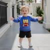 imageKuriozud Toddler Baby Boy Girl Football Outfit Pullover Sweatshirt Long Sleeve Crewneck Shirt Top Fall Winter ClothesWildcat Blue