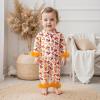 imageKuriozud Toddler Girl Halloween Pajamas Pumpkin Silk Satin Sleepwear Little Girls Bow Pjs Baby 2Pcs Halloween Pajama SetBow Orange