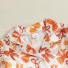 imageKuriozud Toddler Girl Halloween Pajamas Pumpkin Silk Satin Sleepwear Little Girls Bow Pjs Baby 2Pcs Halloween Pajama SetBow Orange
