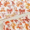 imageKuriozud Toddler Girl Halloween Pajamas Pumpkin Silk Satin Sleepwear Little Girls Bow Pjs Baby 2Pcs Halloween Pajama SetBow Orange
