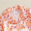 imageKuriozud Toddler Girl Halloween Pajamas Pumpkin Silk Satin Sleepwear Little Girls Bow Pjs Baby 2Pcs Halloween Pajama SetHalloween Pumpkin Pink