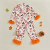 imageKuriozud Toddler Girl Halloween Pajamas Pumpkin Silk Satin Sleepwear Little Girls Bow Pjs Baby 2Pcs Halloween Pajama SetPumpkin Print Orange