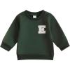 imageKuriozud Toddler Baby Boy Girl Football Outfit Pullover Sweatshirt Long Sleeve Crewneck Shirt Top Fall Winter ClothesE Green