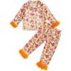 imageKuriozud Toddler Girl Halloween Pajamas Pumpkin Silk Satin Sleepwear Little Girls Bow Pjs Baby 2Pcs Halloween Pajama SetBow Orange