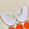 imageKuriozud Halloween Baby Clothes Newborn Ghost Embroidered Bubble Romper Short Sleeve Smocked Bodysuit First Halloween OutfitPumpkin Embroidery Green