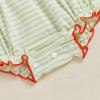 imageKuriozud Halloween Baby Clothes Newborn Ghost Embroidered Bubble Romper Short Sleeve Smocked Bodysuit First Halloween OutfitPumpkin Embroidery Green