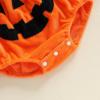 imageKuriozud Halloween Baby Clothes Newborn PumpkinTurkry Smocked Bubble Romper Velvet Onesie Cute Baby Girl Fall Winter ClothesHalloween Pumpkin Orange
