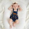 imageKuriozud Halloween Baby Girl Outfit Denim Jeans Romper PumpkinGhost Onesie Overall Bodysuit Infant First Halloween ClothesPumpkin