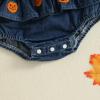 imageKuriozud Halloween Baby Girl Outfit Denim Jeans Romper PumpkinGhost Onesie Overall Bodysuit Infant First Halloween ClothesPumpkin