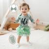 imageKuriozud Im New Here Newborn Outfit Girl Letter Romper Ruffle Tutu Bloomers Shorts Set Baby Girl Preemie Coming Home OutfitGreen