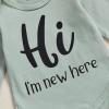 imageKuriozud Im New Here Newborn Outfit Girl Letter Romper Ruffle Tutu Bloomers Shorts Set Baby Girl Preemie Coming Home OutfitGreen