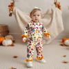 imageKuriozud Kids Toddler Girl Halloween Pajamas Fuzzy Trim Long Sleeve Button Down Shirt Top and Pants 2pcs Pjs Sets SleepwearTurkey Pumpkin Orange