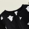 imageKuriozud My First Halloween Baby Girl Boy Outfit Newborn Pumpkin Jumpsuit Romper Halloween Footie Pajamas Coming Home OutfitBaby Boy Ghost Jumpsuit Black