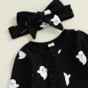 imageKuriozud My First Halloween Baby Girl Boy Outfit Newborn Pumpkin Jumpsuit Romper Halloween Footie Pajamas Coming Home OutfitBaby Girl Ghost Jumpsuit Black