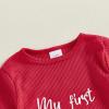 imageKuriozud My First Halloween Baby Girl Boy Outfit Newborn Pumpkin Jumpsuit Romper Halloween Footie Pajamas Coming Home OutfitMy Firts Christmas Red