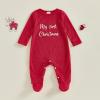 imageKuriozud My First Halloween Baby Girl Boy Outfit Newborn Pumpkin Jumpsuit Romper Halloween Footie Pajamas Coming Home OutfitMy Firts Christmas Red
