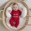 imageKuriozud My First Halloween Baby Girl Boy Outfit Newborn Pumpkin Jumpsuit Romper Halloween Footie Pajamas Coming Home OutfitMy Firts Christmas Red