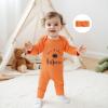 imageKuriozud My First Halloween Outfit Baby Girl Ghost Romper Pumpkin Onesie Newborn Preemie Girl Pajamas Thanksgiving ClothesHalloween Orange
