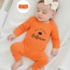 imageKuriozud My First Halloween Outfit Baby Girl Ghost Romper Pumpkin Onesie Newborn Preemie Girl Pajamas Thanksgiving ClothesHalloween Orange