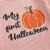 imageKuriozud My First Halloween Outfit Baby Girl Ghost Romper Pumpkin Onesie Newborn Preemie Girl Pajamas Thanksgiving ClothesHalloween Pink
