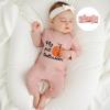 imageKuriozud My First Halloween Outfit Baby Girl Ghost Romper Pumpkin Onesie Newborn Preemie Girl Pajamas Thanksgiving ClothesHalloween Pink