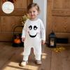 imageKuriozud My First Halloween Outfit Baby Girl Ghost Romper Pumpkin Onesie Newborn Preemie Girl Pajamas Thanksgiving ClothesHalloween White